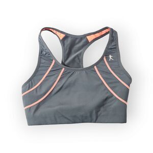 Danskin Sports Bra Small Gray Racerback Pullover Supportive Wireless Active Wear